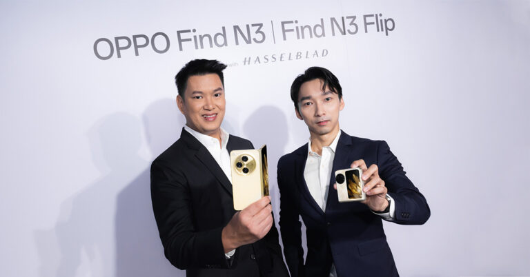 ออปโป้เร่งดันตลาดสมาร์ตโฟนจอพับระดับแฟลกชิป เปิดตัว OPPO Find N3 ครั้งแรกในไทย ในราคา 69,990 บาท และ OPPO Find N3 Flip ในราคา 34,990 ตั้งเป้าเจาะกลุ่มตลาดพรีเมียม