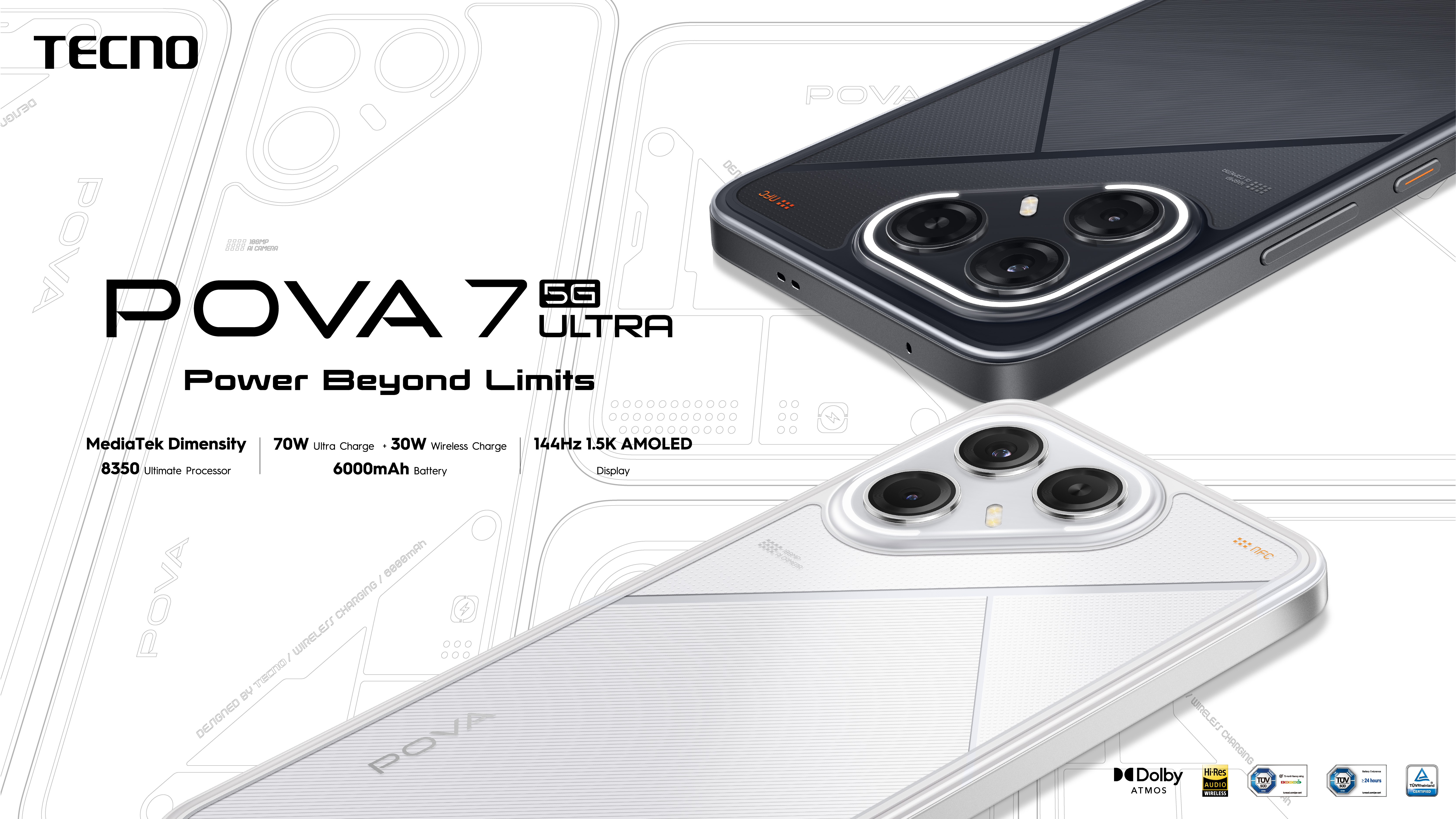 TECNO POVA 7 Ultra 5G เกมมิ่งโฟนระดับโปร ดีไซน์ล้ำ จัดเต็มกล้อง และAI พร้อมวางจำหน่ายแล้ววันนี้!